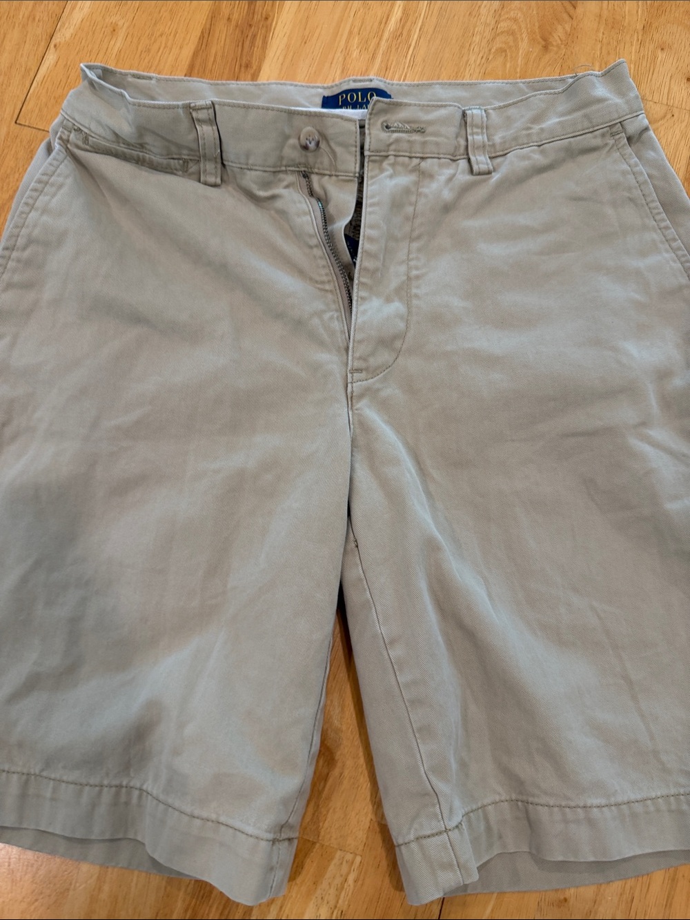 Polo by Ralph Lauren Men’s Light Gray Flat Front Chino Shorts